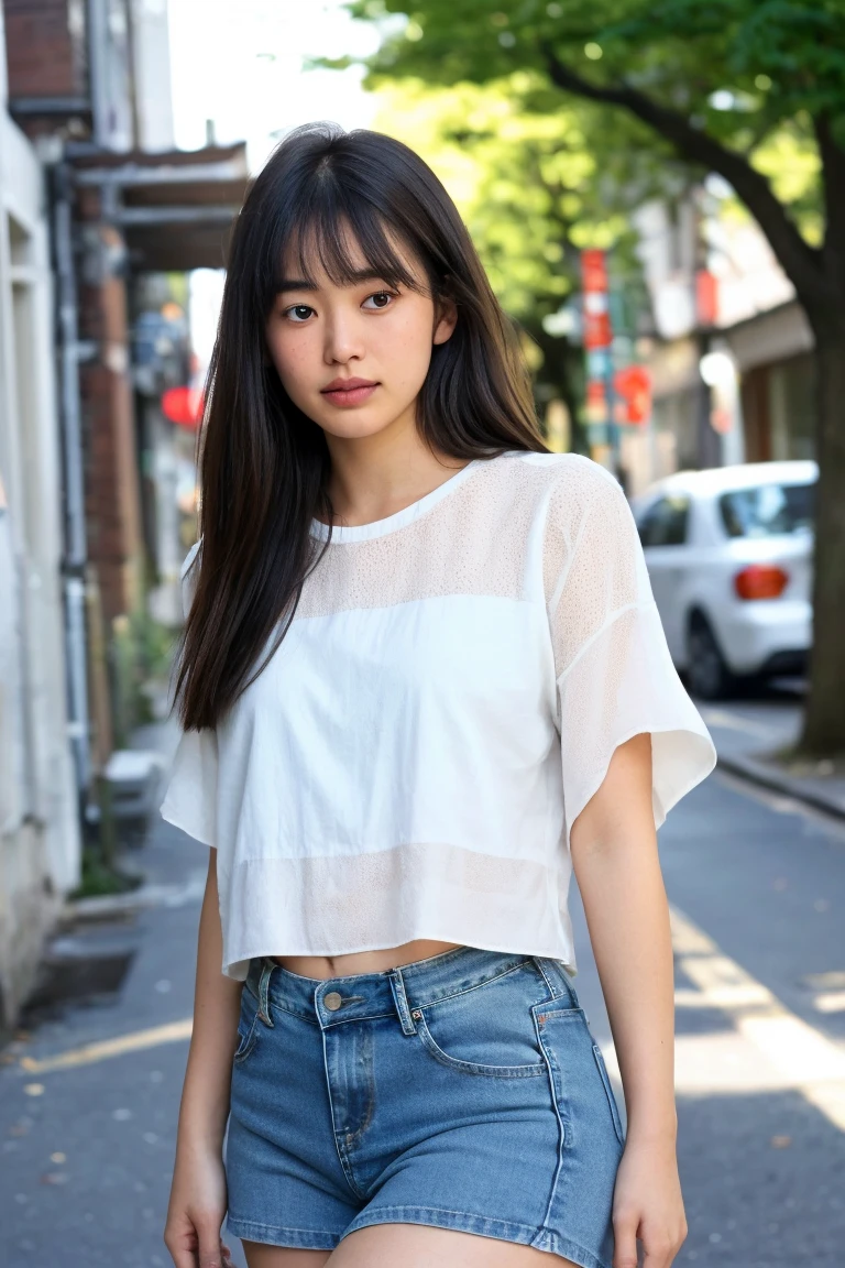 ((Esotropia)), ((Sheer clothes)), ((Pants I don&#39;t wear)), (((elementary student))), (oppai), ((Beautiful face)), ((A little busaic)), ((japanes)), carry a school bag on one&#39;s back, 5years old, cute  face, (frontage)