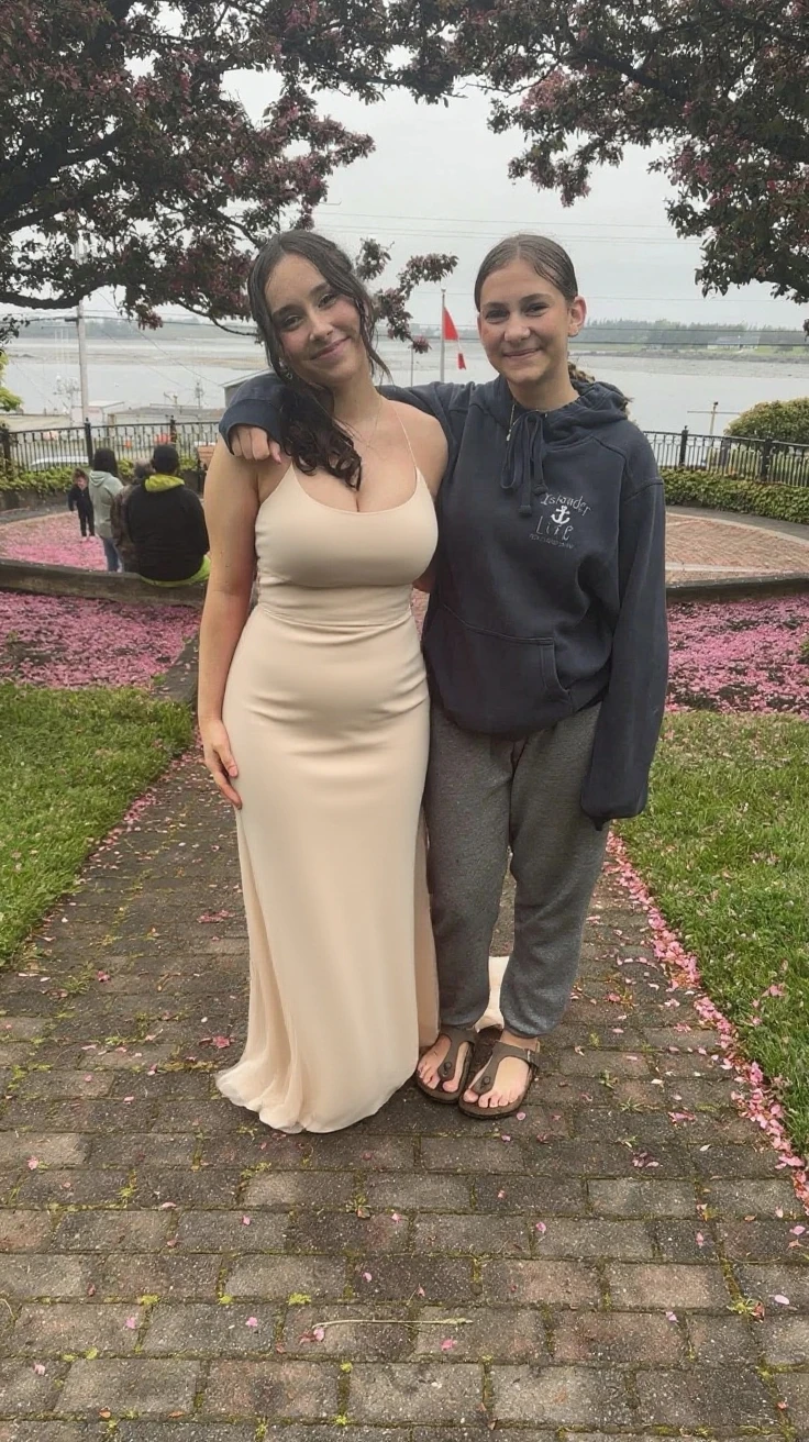 age 18, beautiful, smiling, gentle makeup,