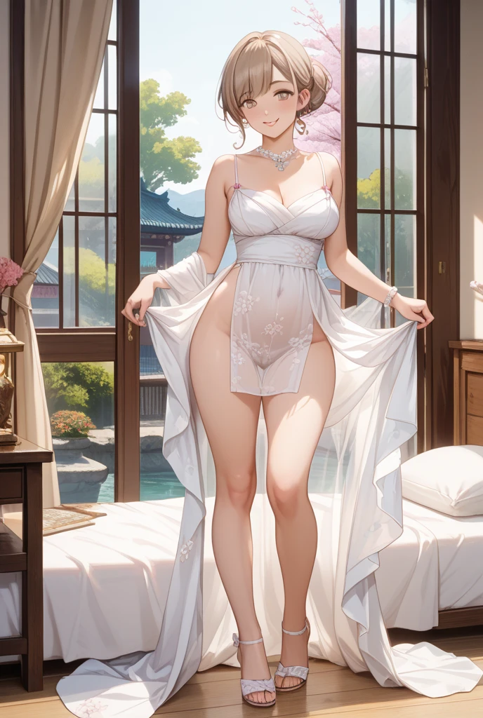 1 female,Full body standing,White underwear,White tong,White short hair,Pale skin、Pale skin、 detailed脸,Very detailed,Perfect body,Big boobs、prettyeyes,较Big ,Full view,Color All,Eye detail enhancement,Volume View,White sandals, beautiful女人,Natural conditions,Perfect hands、Maximum resolution、quality、Maximum resolution、quality、(masterpiece)、The face is particularly detailed、The original person、完美而beautiful照明、Best colorful、beautiful、detailed、Ultra-high resolution、Lots of natural light and optimal color tones、In-depth characterization(quality、Extremely fine details:1.4)