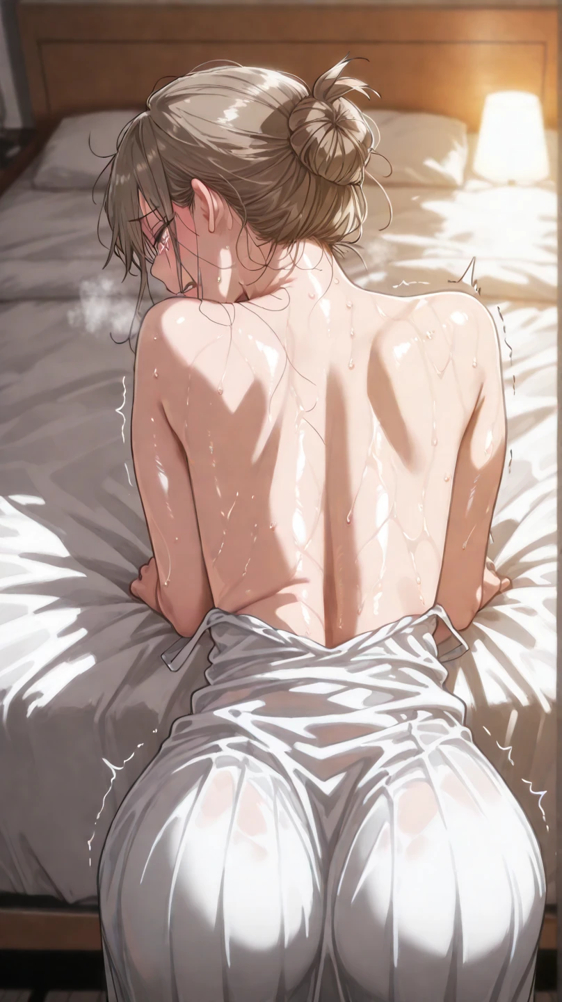Browsing Caution,Only one person,(Petite),Back view,Turn your butt,lips,Sweat,White Breath,The gaze of the viewer,A begging expression,(Cumshot Bukkake)
