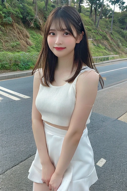 8k, Raw photo, highest quality, masterpiece:1.2), masterpiece, highest quality, figure, Very detailed, Fine details, High resolution, 8k,wallpaper, Perfect dynamic composition,(Detailed high quality, Realistic depiction of eyes:1.3)、A woman who has been  and has her hands tied、Arms wrapped around his back、Squatting with legs apart on a yacht at sea、knees apart、White panties are visible、The whole thing faces forward、２１talent、Beauty、Well-formed face、Make your eyes even、Beautiful black hair、Has bangedium build、Well-balanced proportions、Beautiful legs、Short sleeve blouse、Long skirt、smile、Beautiful scenery、