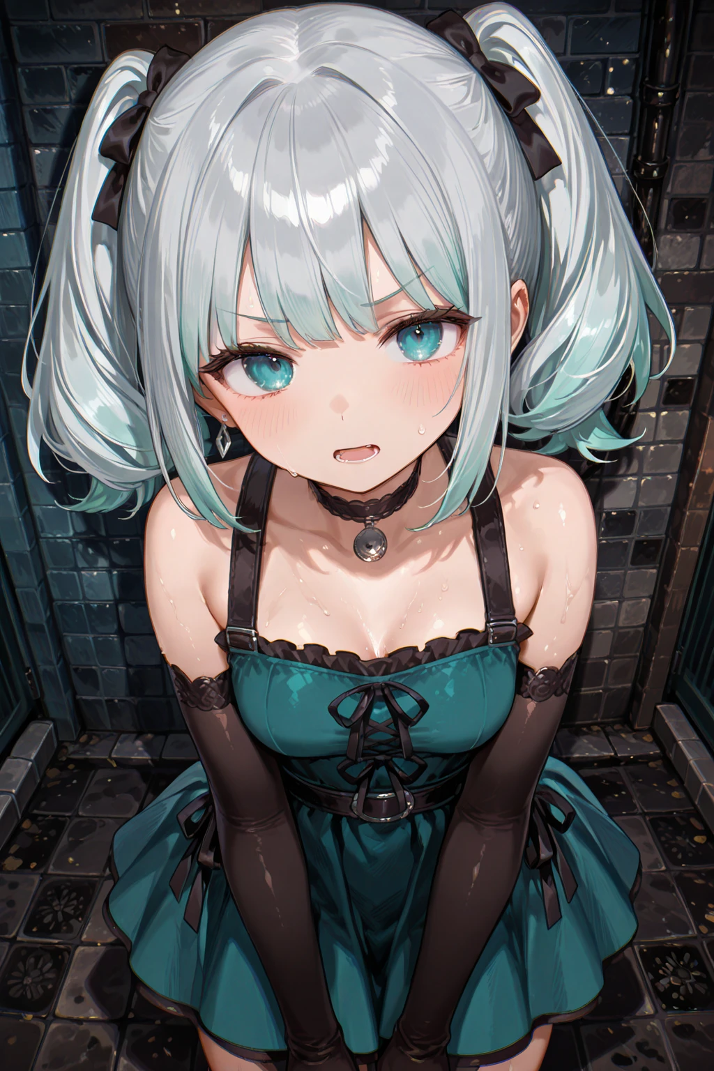 masterpiece, best quality, extremely detailed, (illustration, official art:1.1), 1 girl ,(((( light blue long hair)))), ,(((( light blue long hair)))),light blue hair, , long hair ((blush)) , cute face, big eyes, masterpiece, best quality,(((((a very delicate and beautiful girl))))),Amazing,beautiful detailed eyes,blunt bangs((((little delicate girl)))),tareme(true beautiful:1.2), sense of depth,dynamic angle,,,, affectionate smile, (true beautiful:1.2),,(tiny 1girl model:1.2),)(flat chest),(shibari, arms behind the back:1.4), (hands on the back), (The highest image quality, striking details, ultra-high resolution, (realism: 1.4), (masterpiece, best quality)), (masterpiece, best quality) 1.5, 1girl, solo, (sexy, beautiful woman, perfect face, perfect eyes), (full body), (shibari, arms behind the back:1.4), (hands on the back),black lace camisole、kimono,wahuku、
,(((Embarrassed,Pink rope)))