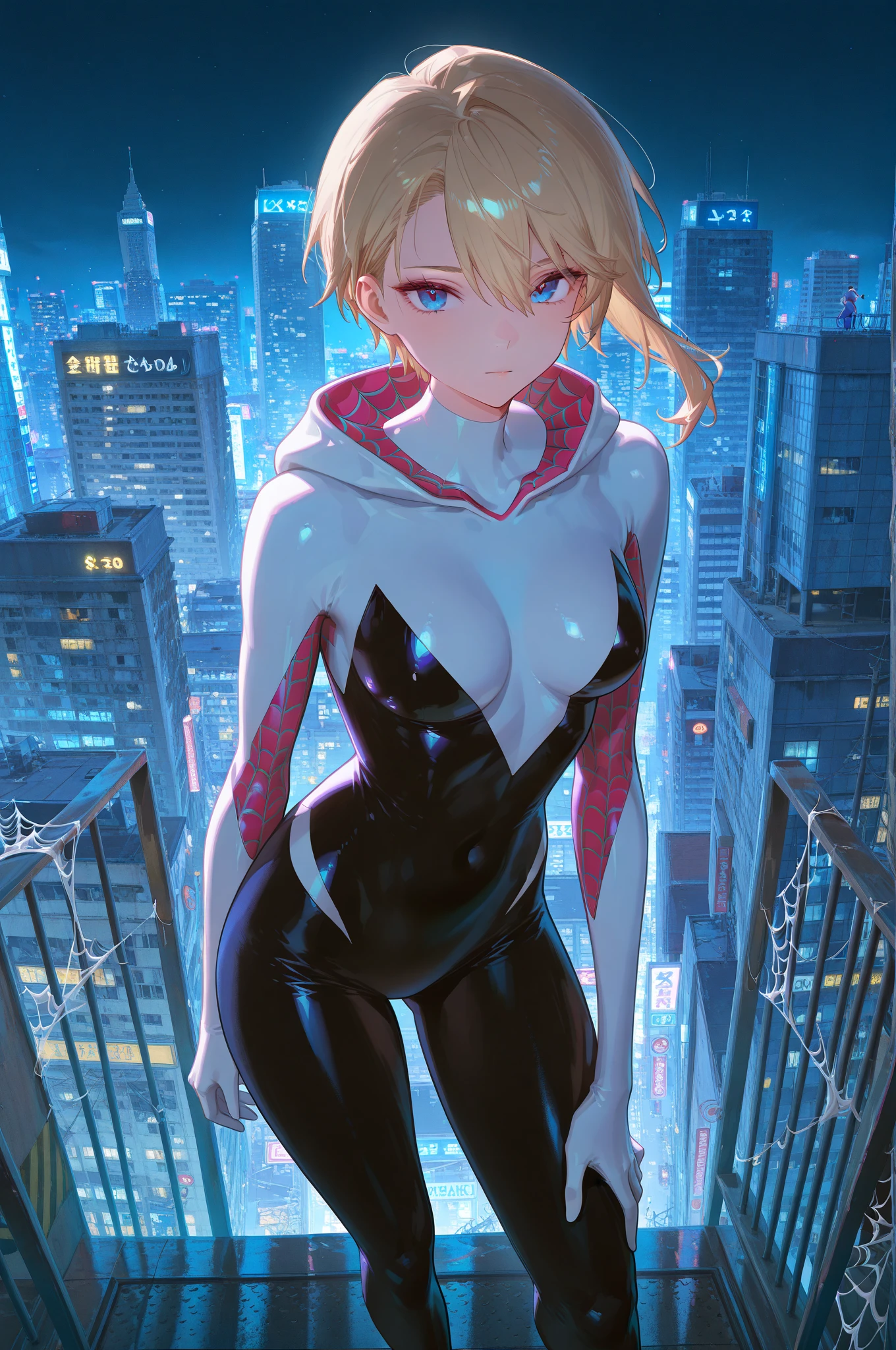 Gwen Aranha, organic-looking clothing ( degree of transparency) organic clothing Venom Symbiote, belas artes, PS5 cinematic screenshot, Highly detailed cinematic rendering, raytricing ultra fotorrealista, with cinematic lighting, (peitos pontudo natural:1.2), quadris largos anatomia correta.