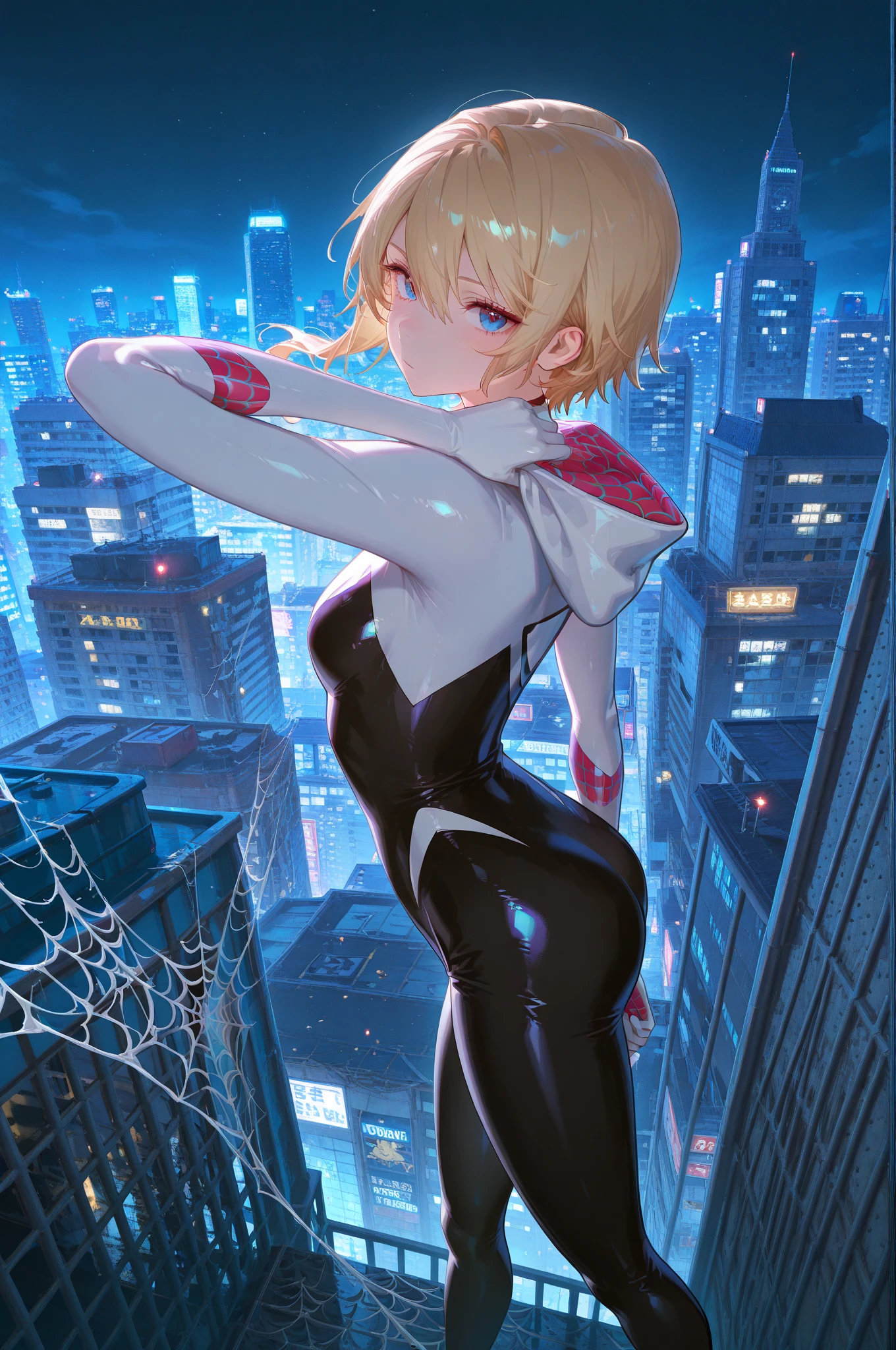 ((velocity)),Attacked by farts, (((Spider Women farting))),(anime girl farting),velocity,)(a female),(big butt),(her butt facing screen)), (whitehair),(anime spider girl),(masterpiece:1.2、top-quality, best-quality)、(the Extremely Detailed CG Unity 8K Wallpapers、ultra-detailed、Best Shadows)、(Detailed background)、(The best lighting、extremely delicate and beautiful)、depth of fields、1girl in、solo、upward looking gaze、(1girl:1.3), Solo, (((Very detailed face)))), ((Very detailed eyes and face)))), Beautiful detail eyes, Body parts__, Official art, Unified 8k wallpaper, Super detailed, beautiful and beautiful, beautiful, masterpiece, best quality, original, masterpiece, super fine photo, best quality, super high resolution, realistic realism, sunlight, amazing beauty, delicate face, vibrant eyes, She wears Spider-Man suit, red and black color scheme, spider, very detailed city roof background, rooftop, detailed face, detailed complex busy background, messy, gorgeous, milky white, highly detailed skin, realistic skin details, clear focus, volumetric fog, 8k uhd, DSLR, high quality, film grain, fair skin, photo realism, lomography, futuristic dystopian megalopolis, translucent