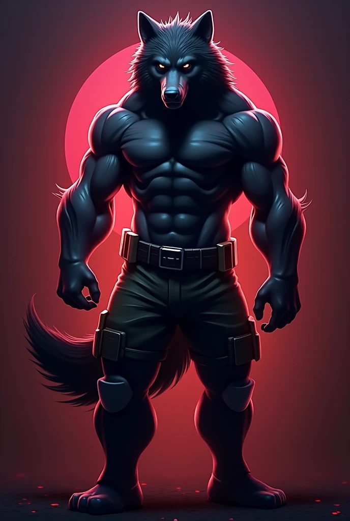 deathwolf,werewolf,male,aldult,alone,4K,best quality, whole body,looking at the audience,slim body, Show muscles,hairy body,Upper body exposed,bared chest, Hairy chest, (muscular, Athletic body:1.0), Pink nipples, Six-pack abs, biceps, anatomically correct,Delicate fur,pride,soft shadow,majestic, (Detailed face, delicate eyes:1.1),red eyes,Sharp eyes,Grandiose,Valiantary,black pants,black cloak, ,Brown belt:1.1,Smile confidently,Strong,mature,simple night background,moon