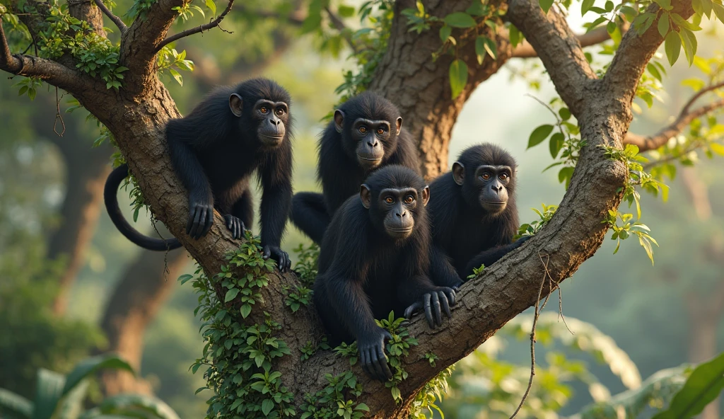 A monkey on top of another monkey 