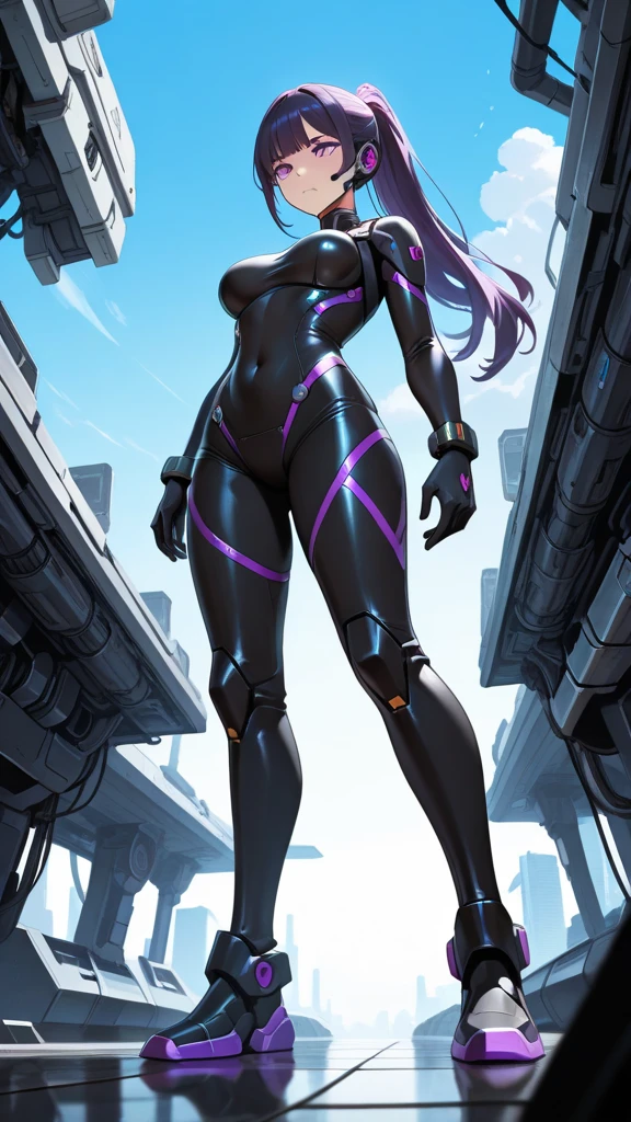 最high quality、Best image quality、masterpiece、((Nozomi Tojo Love Live))、Big breasted android girl((18-year-old、red, Glowing black and blue cyber suit、brainwashing,Combatant, Hollow Eyes,((Purple glowing eyes 1.5)), Huge breasts , Expressionless, Emotions are removed,(Black latex tight bodysuit),avert your eyes , whole body shape, ((stand up)),(最high quality、4K、8k、High resolution、Must have:1.2)、Very detailed、(reality、that&#39;s reality的、reality的:1.37)、Best Bust、Bust 90、Twin tails、Open your chest wide、valley、happiness、thin、Expressionless、)）high quality、Beautiful art、background((Metro City、cyber punk、Nightclub、Cyber World))、Tabletop、Exquisite design、Visual Arts、Concept Artist、Five Fingers, Perfect body, {{{masterpiece}}}, {{{最high quality}}}, {{Very detailed}}, {shape}, {{Very delicate and beautiful}},Improved cost performance、All Roles、Canon 5D MK4でphotograph、photograph,