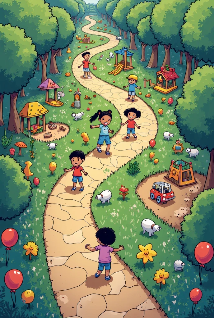 Make children's games in a park that values integration in children