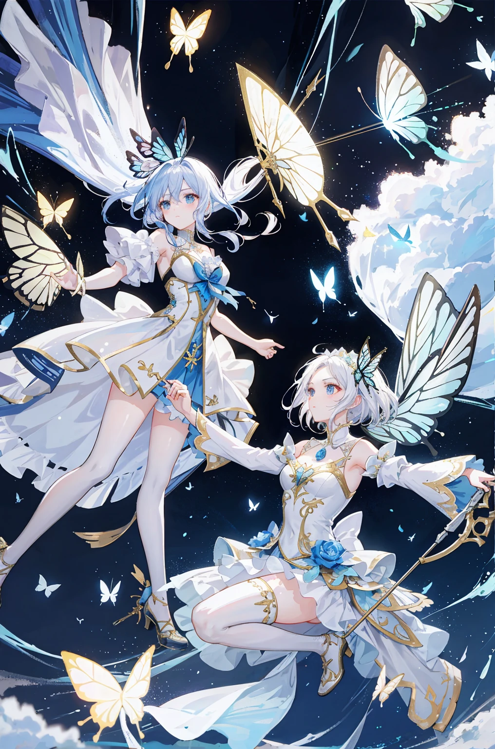 Welcome to the unknown、Angels will guide you、kindly smile、Beautiful girl with a sense of transparency、beautiful fairies、Large transparent blade、are flying、mermaids、Mare