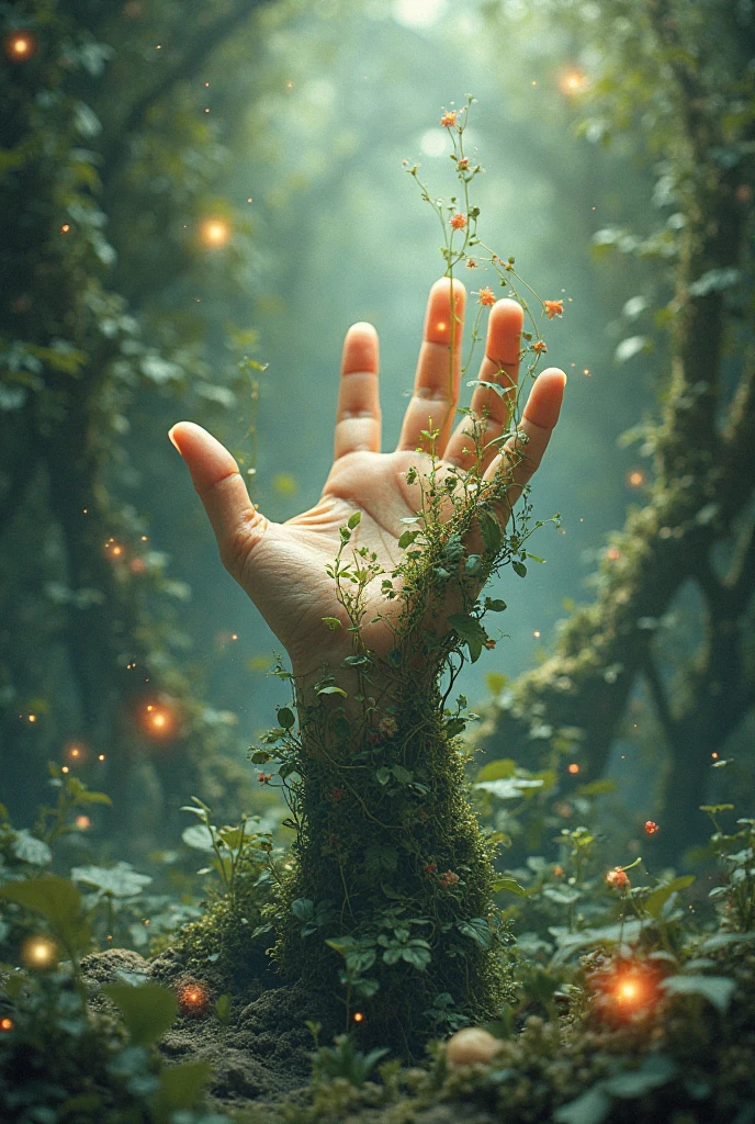 jerry splite a hand and feel the nature image 
