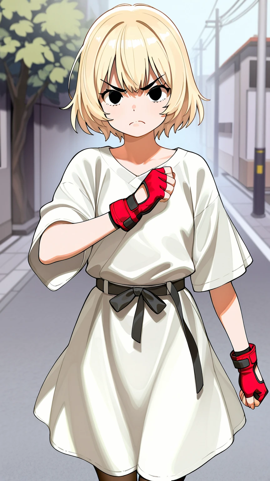 score_9, score_8_up, score_7_up, score_6_up, score_5_up, score_4_up, BREAK, source_anime, ytemari, 1girl, blonde hair, quad tails, fishnets, purple garment, sash, hands behind back, frown,crying, full body, on knees, hogtied. sideview looking at viewer, solo, simple background, abandoned warehouse background, anime screencap, anime coloring, white cloth gag, panic expression, struggling, white cloth blindfold over eyes, timebomb in background, white blindfolded, extreme panic expression, shibari ropes, ticking red timebomb dynamite on box in warehouse, dangerous, extreme struggling, red timebomb with timer nearby girl