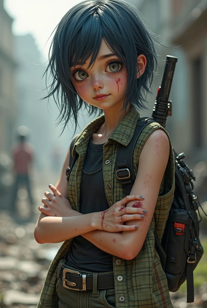((masterpiece))), (((best quality))), ((ultra-detailed)), (highly detailed CG anime illustration), ((extremely delicate and beautiful face)) cinematic light, absurd clothes, 1 smiling young woman, (((character sheet)), full-body concept art, ((full length)), (masterpiece:1.2), (best quality:1.3), 1 little blonde girl, standing, stylish tied hair (single background, white background: 1.3),((((CHARACTERS FROM THE POST-APOCALYPTIC WORLD))))), ( PEORSONAGES THE WALKING DEAD)), ( CONCEPTS THE LAST OF US )))) --auto --s2