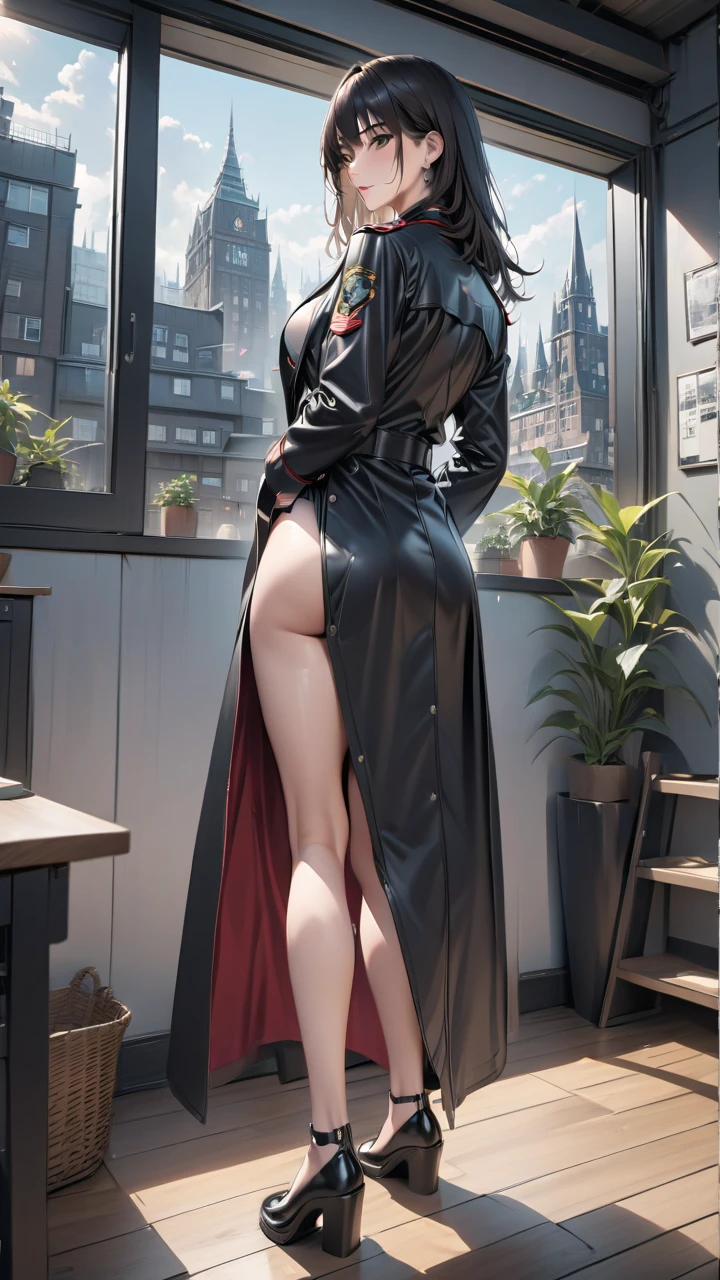 score_9, score_8_up, score_7_up, score_6_up, uncensored, BREAK,
yukinoshita yukino is standing, arm under breasts, fellatio gesture,
1girl, mature female, solo,
looking at viewer, naughty face, half-closed eyes, head tilt, parted lips, bimbo,
black hair, long hair, thick lips, grey eyes,
bare shoulders, elbow gloves, thigh boots, shiny, nude,, small breasts, areola slip, belly, single navel, pussy,
indoors, evening, window, cityscape,