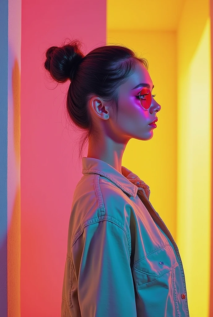 The background is an aqua-colored backdrop with a subtle red lighting effect, creating a dynamic and eye-catching composition. The overall tone of the image is modern and polished, perfect for a digital networking platform.