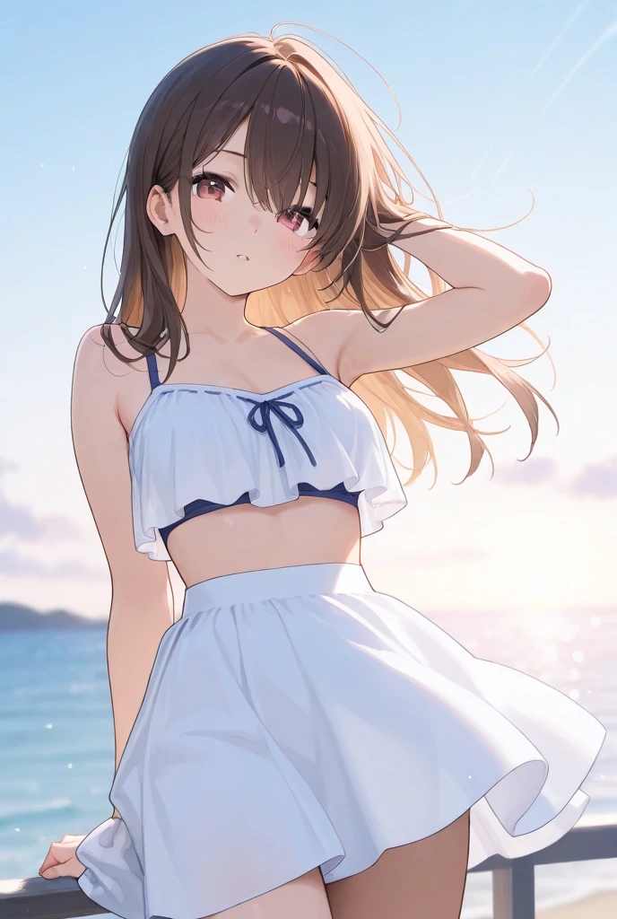 1girl in、AS-Adult、Underwear、Cute underwear、、(small tits)、Upper body portrait、
