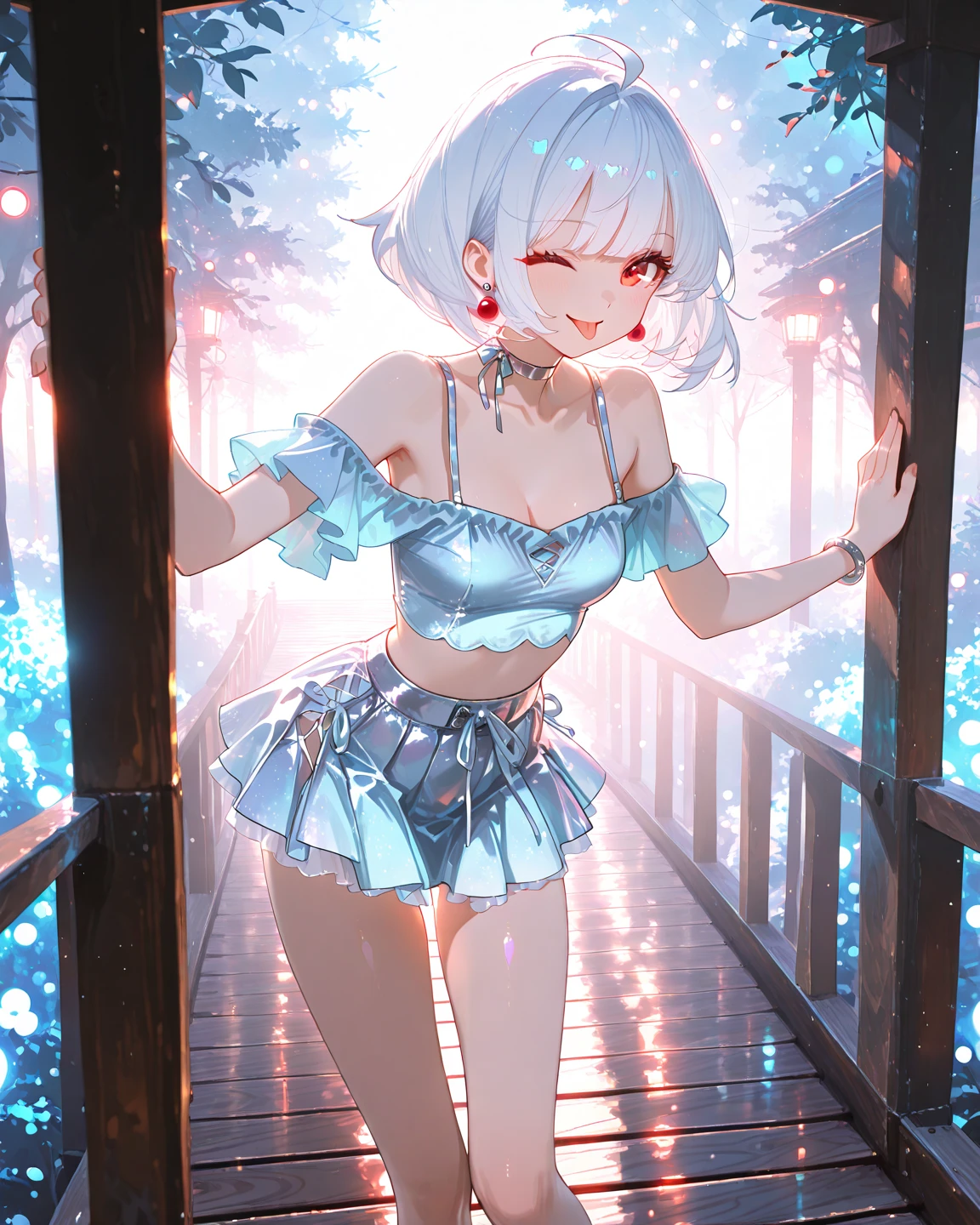 4K), little boy with white hair and barefoot and wet oily white clothes small tiny feet, He sits on top of a tower, which is covered with blue roses, und betet, Nebel Licht, Impressionismus, 2D, (Dornen: 1.1), (toter Baum: 1.1) Focused on feet, feet closeup