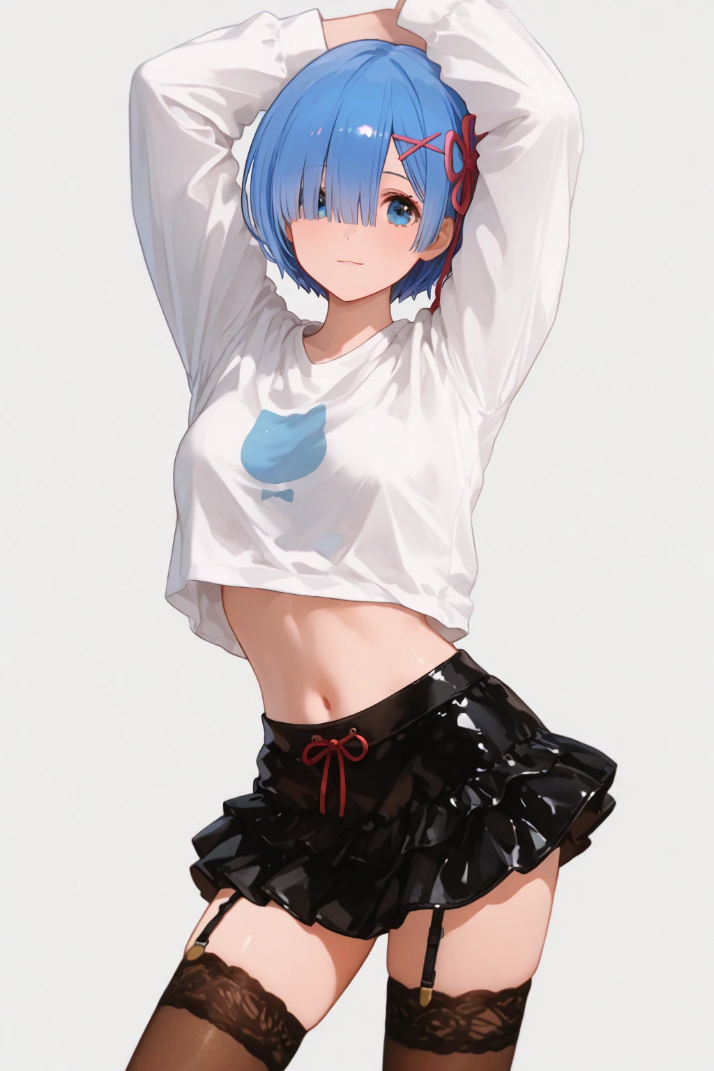  (masterpiece:1.3), (Best Quality:1.3), (Ultra-detailed:1.2), ((kawaii)), Cute, (lovely), ((sexy)), ((Extremely detailed)), 4K, (8K), Best Quality, (Beautiful), Illustration, anime style, (bold line:1.2), Gradation, looking at viewer, //, (bent down:1.1), (arms behind back), //, a cute girl, 1girl, (solo:1.2), gleaming skin, //, (flat chested), (Perfect eyes:1.2), (Perfect iris:1.2), //, darkblue hair color, (beautiful eyes) //, (half closed eyes:1.3), (sexual expression:1.2), Fascinated expression, smile, (blush:1.2), //, modern city background, on rock, twin tails, muscle girl, hard abs, exposed abs, NECKLACE, tight blouse, skirt