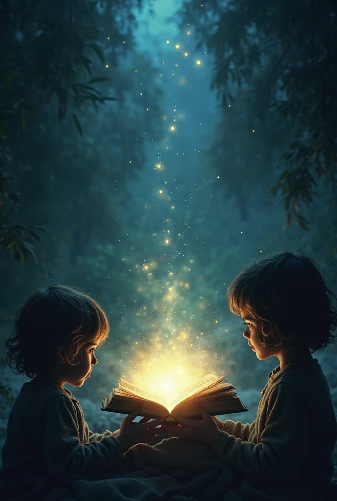 Tick and Tock these two children found an old book where their grandmother , When they opened it, a bright light came out.