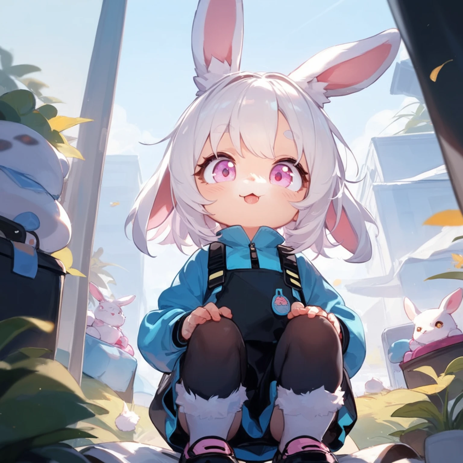 ,quality\(8k,wallpaper of extremely detailed CG unit, ​masterpiece,hight resolution,top-quality,top-quality real texture skin,hyper realisitic,increase the resolution,RAW photos,best qualtiy,highly detailed,the wallpaper,golden ratio\), BREAK ,solo,1girl\((chibi:1.5),cute,kawaii,small kid,(white hair:1.7),(very long hair:1.7),bangs,(ear\(fluffy white rabbit-ear\):1.3),(red eye),big eye,beautiful shiny eye,skin color white,big hairbow,(combat suit\((bodysuit:1.5),(skin tight:1.5),body suit,(very tight:1.5),weapons\)),(breast:1.3),fighting stance,(dynamic pose:1.3),shooting and aiming a laser gun to viewer\), BREAK ,background\(city of Rubble,viewer is destroying the city\),(dynamic angle),better hands,(from below:1.7),(ground level shot:1.7),(from directly below:1.7)