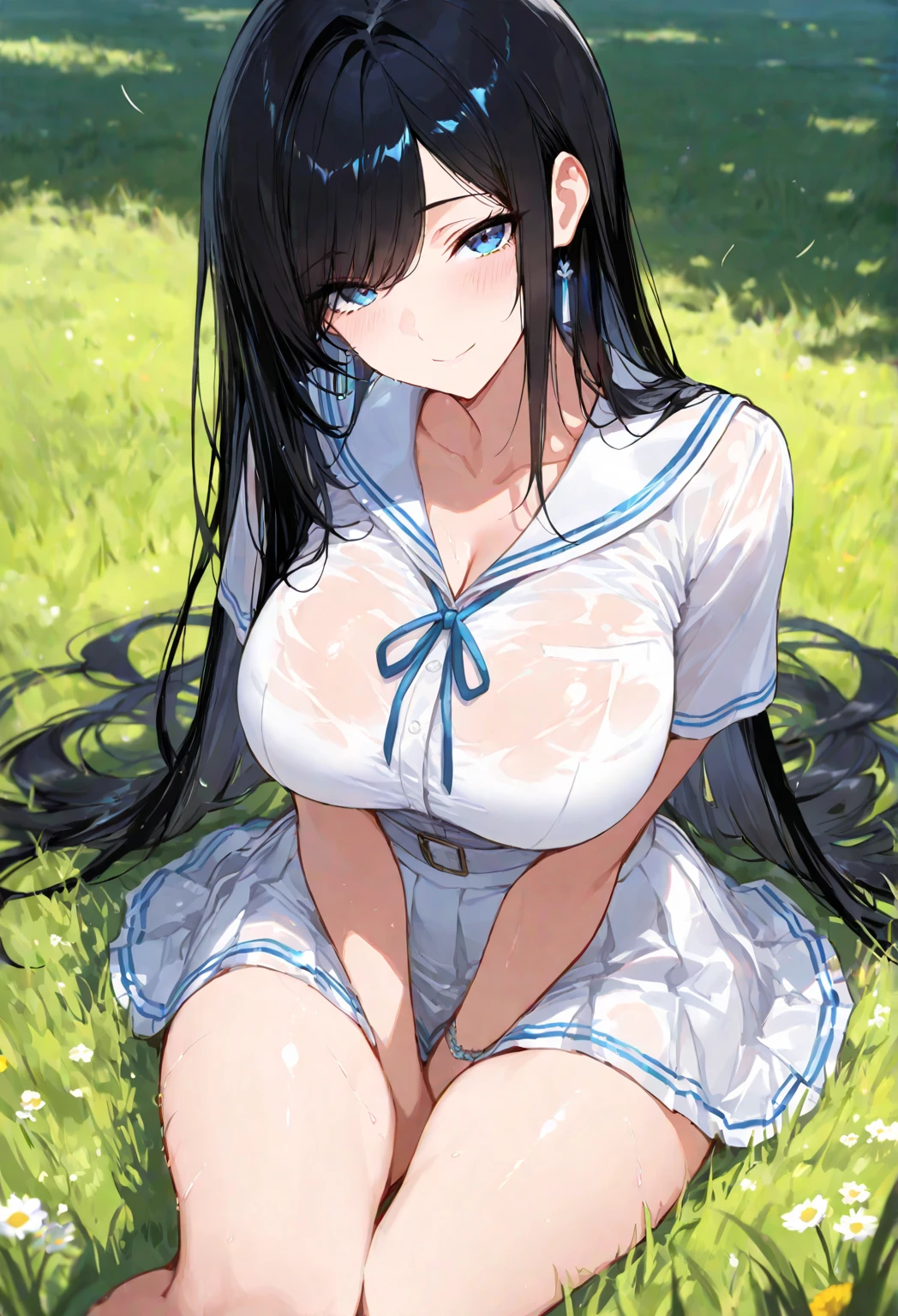 in 8K,top-quality,Real Image,intricate detailes,超A high resolution,Depth Field,masuter piece,natural soft light,profetional lighting,1 girl in,(cute little:1.2),an extremely beautiful 17-year-old girl,A detailed eye,((yellow-eyed)),(black hair),(long-haired),(bangss),flawless skin,shinny skin,fair white skin,Fine skin,((perfect anatomia,nice hand,perfect hand,Five fingers connected to the palm of the hand,accurate hands without incongruity)),Perfect raw legs,delicate legs,perfectly proportions,Tennis player,face perfect,large full breasts, Convex buttocks,White polo shirt,Short white pleated skirt,White sport socks,White Tennis Shoes,High Ponytail,a wet body,Shake the paddle,Sunnyday,Clouds, Leg and thigh shots, Bottom Angle, bottom shot, Bending over, thigh closeup, Focus on the buttocks,((from the rear)),Looking back,((Thin smile)),(outside of house),(tennis coat)