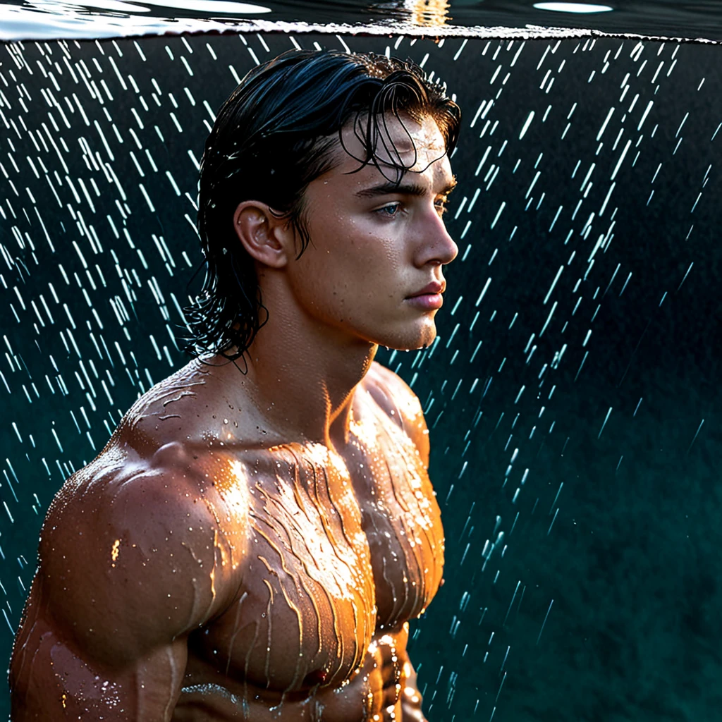 ((masterpiece)),((best quality)),8k, high detailed, ultra-detailed, Stylish Pose, real skin texture, dark cinematic lighting, 18-year-old italian male model, handsome, cute looking, divine look, powerful light blue eyes, Poseidon god, god of the seas, Neptune, godly, hydrokinesis, bending water, displaying the ability to manipulate water, creating massive waves and bend water, white pale skin, roman god physic intense blue eyes, dry hair dry short brown messy hair, strong jawline, masculine, muscular, defined fit body, hairless chest, shirtless, pantless, open sea, sinister aesthetic, black storm clouds, lightning clouds, deep blue ocean waves, (night dark storm:1.6), barelegged, barefoot, pantless, fully naked, nude, sully nude, no clothes, nsfw, 1 perfect penis, 1 amazing penis, 1 nice penis, 1 beautiful penis, 1 amazing penis, 1 good penis, 1 male penis, perfect scrotum, amazing scrotum, nice scrotum, great scrotum, male scrotum, male genitalia, male structure,,,,,, dim light, dark atmosphere, cinematic lighting, Depth of field, award-winning photography, elegant, hyperrealistic, octane render, unreal, high definition, 8k resolution, highly detailed, 8k uhd, professional lighting, photon mapping, radiosity, physically-based rendering
