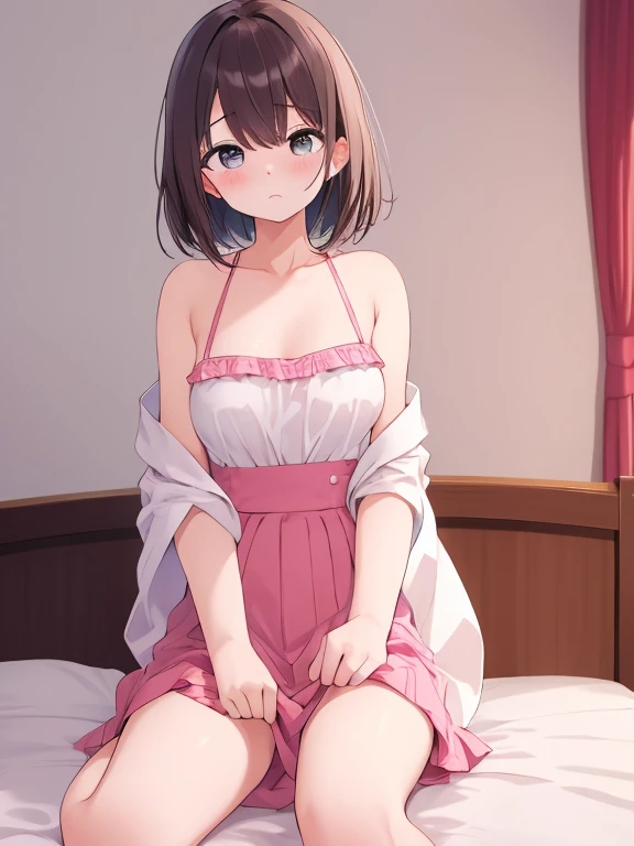 masterpiece,hentai,32k,Super detailed,Ultra-detailed, Toddler clothes, Crying face, Short brown hair, Lying on my back, A small-faced toddler being forced into vaginal sex by a man, NSFW