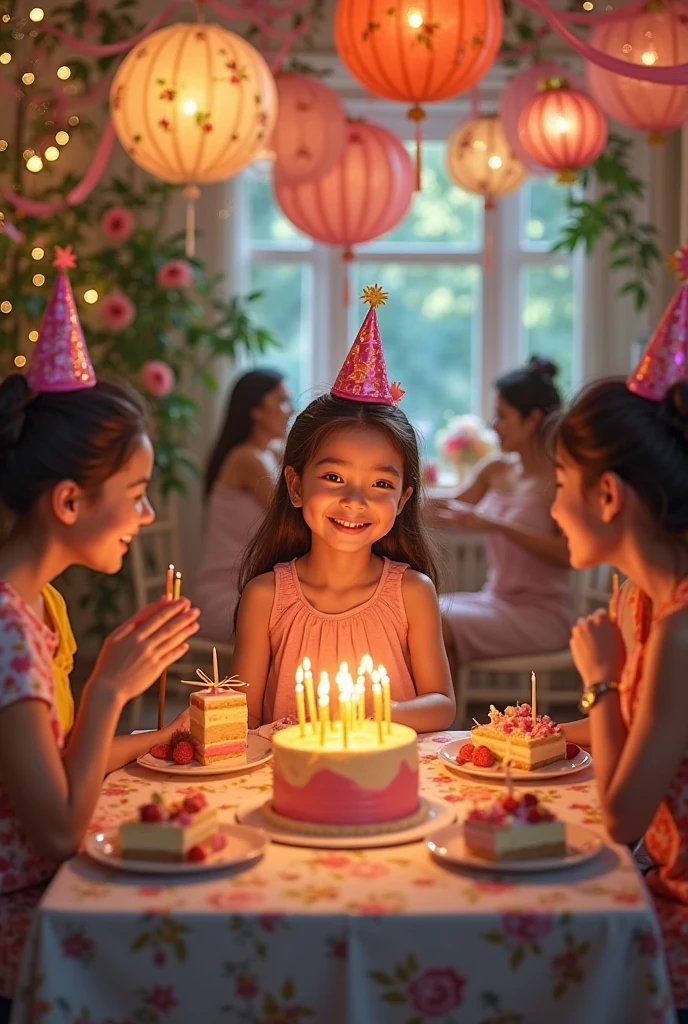 Familia com festa infantil