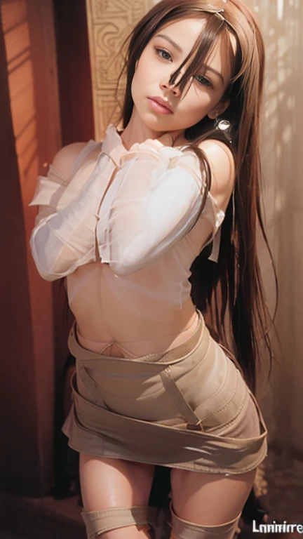 Chica anime 2D culo grande tanga negra transparente top blanco gran culo 2B