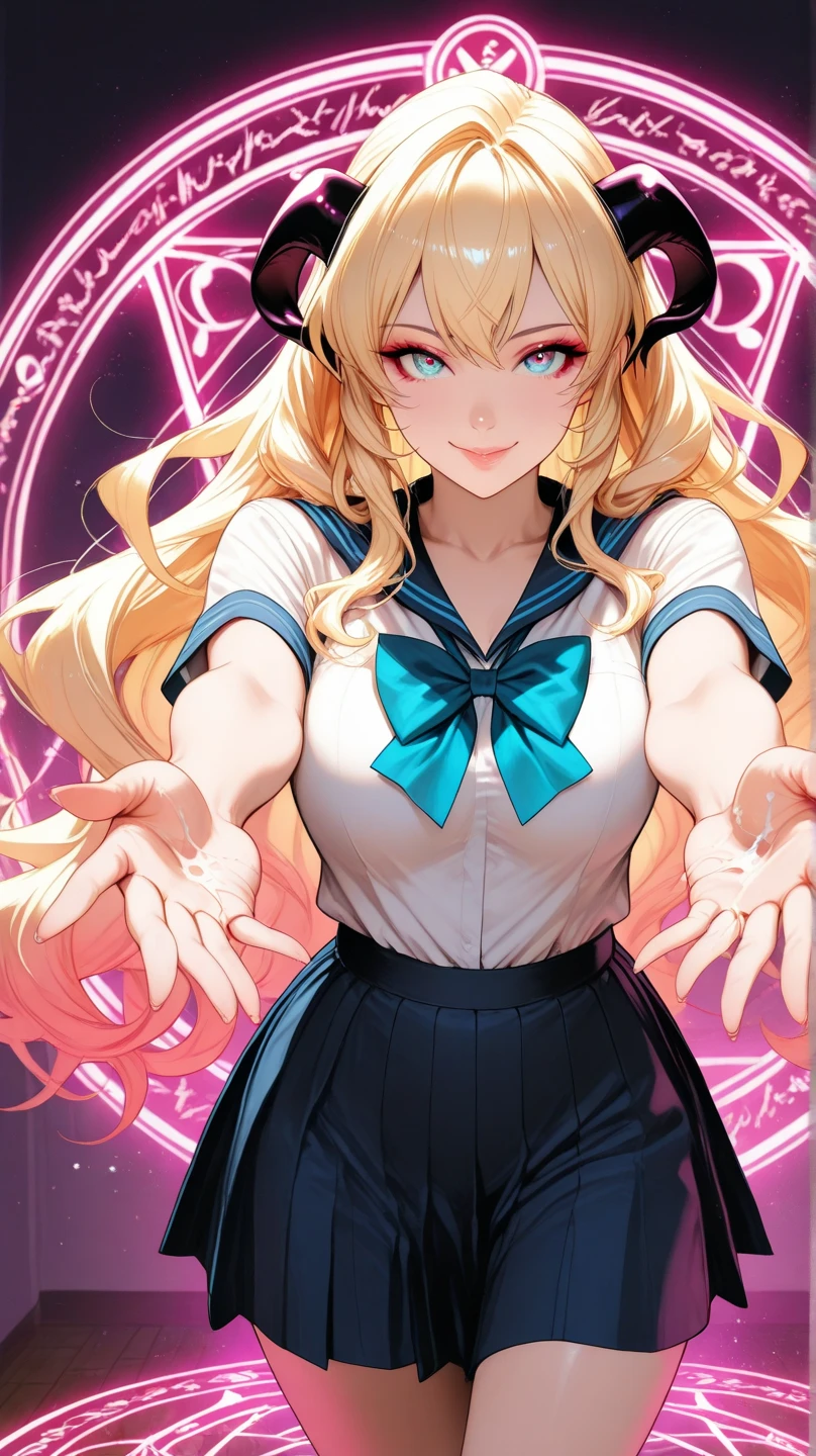 Perfect background, beach, solo, ((high resolution)), (high resolution, ultra_detailed, 4K, UHD), (masterpiece: 1.2), (best quality: 1.2), perfect eyes, perfect face, ((1 girl)), pink clothes, pink skirt, (wide : 1.4), thick thighs, cute   style, Miu Iruma / (projectile theory breaking), right hands, correct , five fingers, beautiful hands, correct body proportions, two legs, one person, two hands, blonde hair, goggles, aqua eyes, longeyelashes, surrealism, ray tracing, cinematic lighting, anime style, 8k, super detail, 16k, award winning, best quality, high quality, high details, super detail, textured skin, anatomically correct, ccurate, retina, UHD, masterpiece