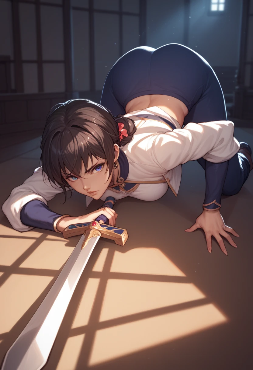 let's think step by step,nsfw,(((Completely naked))),(Highly detailed CG Unity 8k), (Highest quality),(Very detailed),(Ultra-high resolution), 1 female,Smile of pleasure,Trojan horse, rubbing the crotch, Thought-provoking liquid, shibari,(Black Hair),(fold your hands behind your back:1.5,Hmph,Small breasts, Focus on women, whole body, juice, Sweat, (Straddling a Trojan horse:1.3),Trojan horseは足が床に付かないくらい高い,(Bind weights to your ankles,Legs are fully stretched,Stick weights into nipples),cobblestone floor, indoor,alone