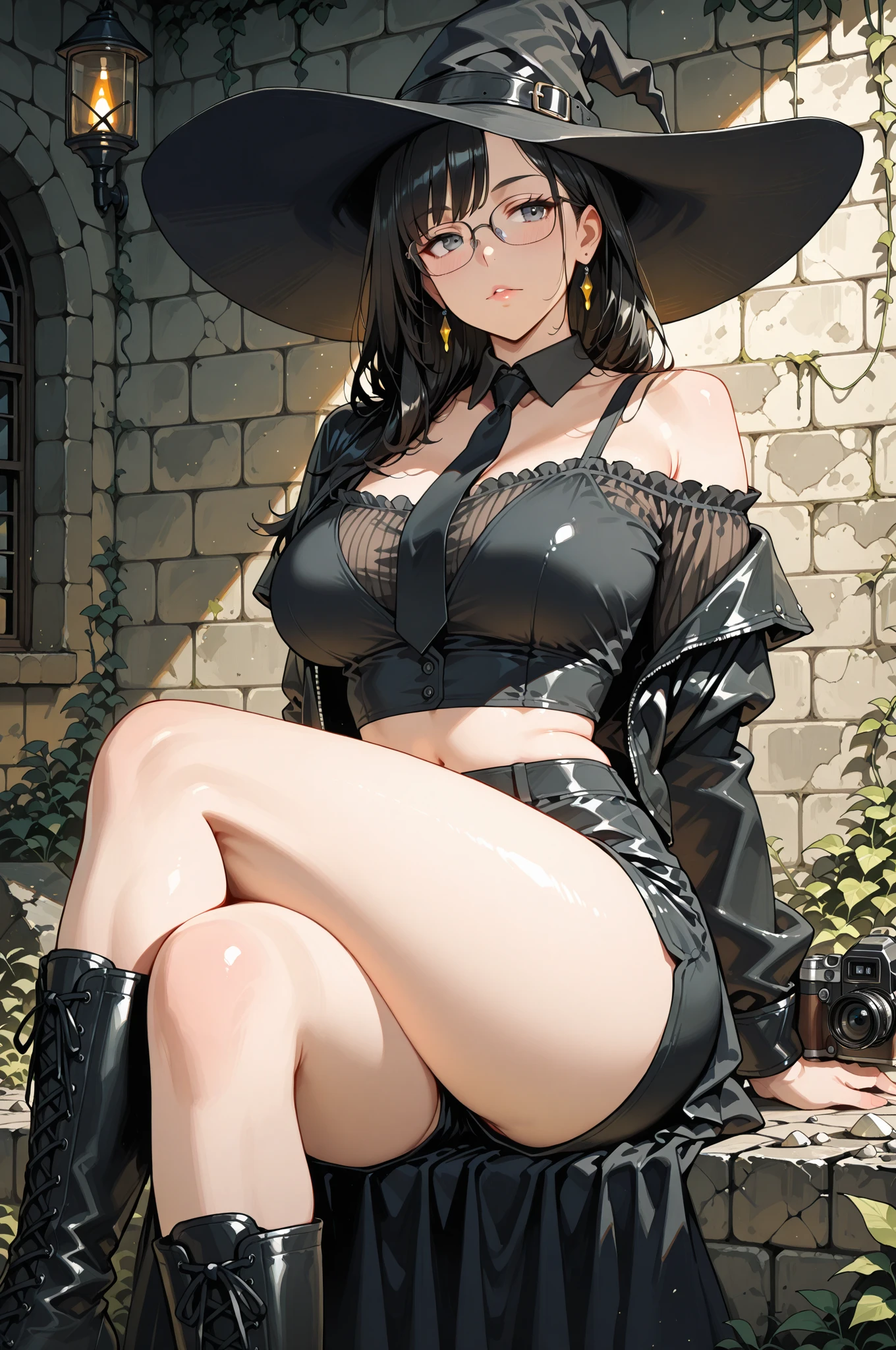 {{masterpiece, best quality, extremely detailed CG, unity 8k wallpaper,anatomically correct,ultra resolution}},Award-winning photography,(best illumination,Very Delicate and Beautiful),{one girl,solo},goth,gothic,full body view, (detailed background), raining, rainy night, pouring rain, thunderstorm, heavy rain, night, Cresent moon, milf, Vampire, sitting alone, sitting on a park bench at night, caught in the rain, wet, drenched, soaked, frilly gothic dress, long black hair, black fishnet stockings, glowing red eyes, shy expression, shy, shaking, trembling, shivering, soaking wet, wet hair, wet chest, exposed chest, gigantic breasts, massive breasts, thick thighs, gothic, goth, black lipstick, black lips, black eye liner, black eyeshadow, plump thighs, voluptuous, timid, Japan, japanese paper lantern, anime, thin waist, hourglass figure, young, gothic vampire, vampire girl, bright glowing red eyes, college student, glasses, tiny waist, slim,