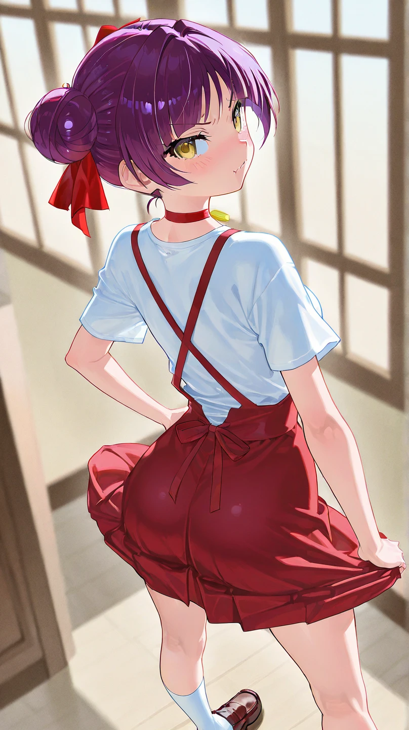 ((badhandv4)) Kobayashi, (Bust size very very small.)),  (flat chest:1.2), Posing embarrassed, Standing Split, traje de baño de hilo