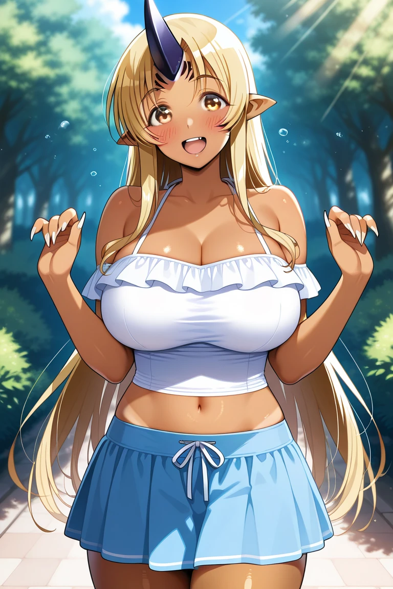 anime styled, High definition illustration, Perfect drawing, Draw anatomically correctly,alice in the wonderland,Beautiful blonde girl,Bright sunshine,Trying to enter an open-air hot spring naked,A short light blue dress with a simple design with frills, a white apron, panties, underwear, a light blue headband with white trim, and long white knee-high socks were scattered on the nearby shore., ((fullnude:1.5)), He looks a little embarrassed, but he looks at me with an amused expression, as if he&#39;s expecting something., Breasts around B cup size, The female genitals, breasts, and nipples are also exposed.,A faint golden pubic hair grows around the female genitals of the crotch.