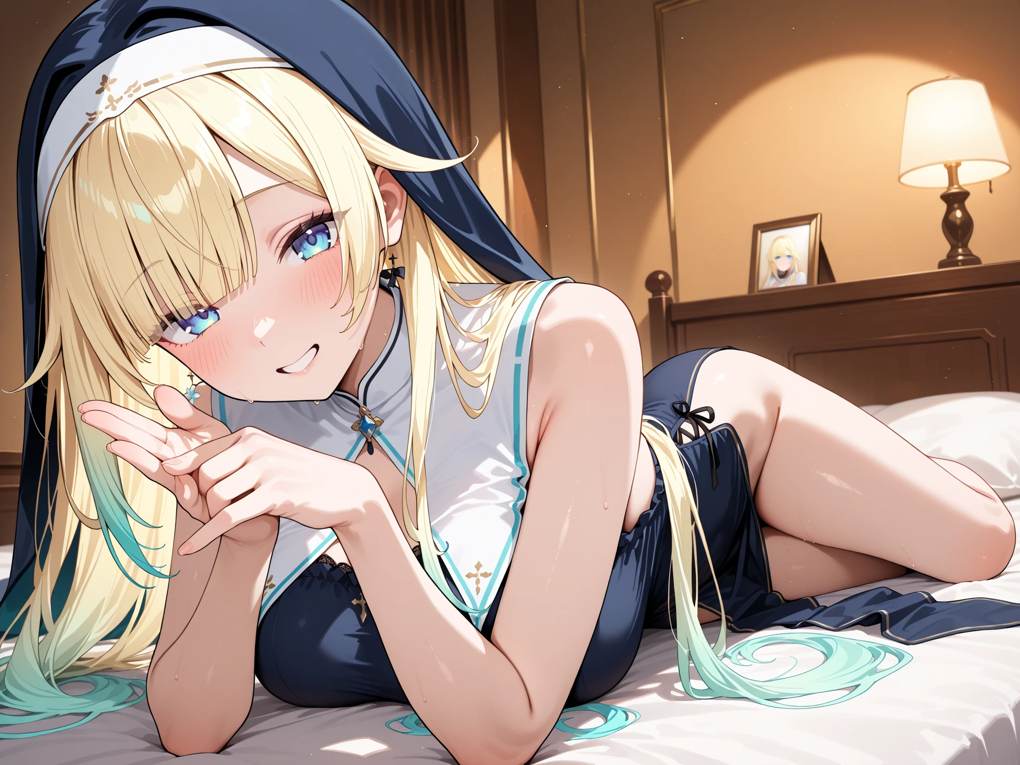 masterpiece,Highest quality,One girl,alone,Blonde,Prostitute,