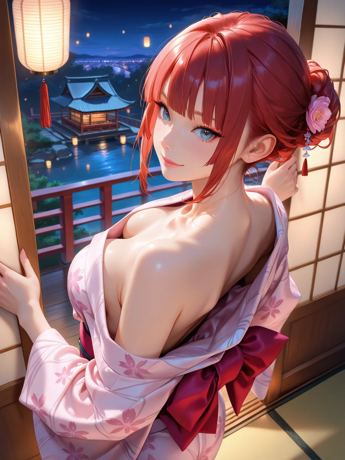 Oiran Apparition cherry blossoms Best Quality, Masterpiece, Ultra High Resolution, (Realisticity: 1.4), Original Photo, Cinematic Lighting