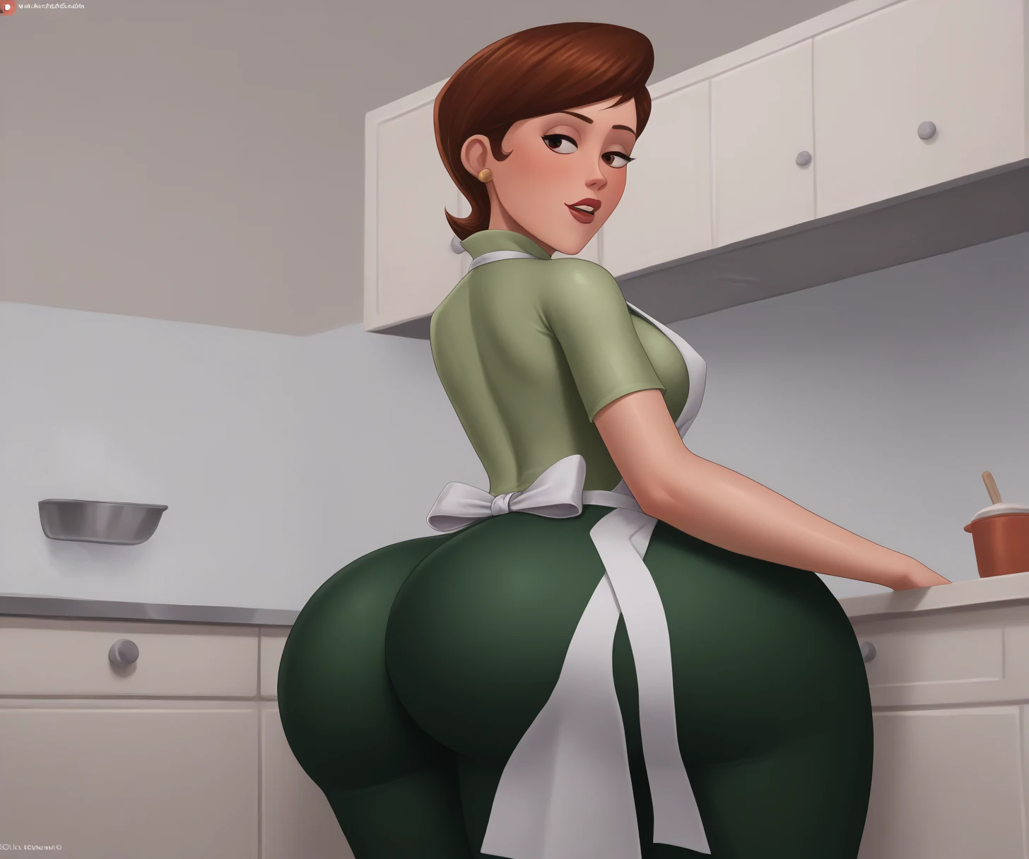 Ming Lee from turning red, (8k, RAW photo, best quality, masterpiece:1.2), (intricate details), (best quality), (highres), ((perfect eyes)), perfect face, perfect lighting, vivid colors, intense colors, 1girl, cartoon style, minglee, Big ass, big butt, big thick buttocks, sexy legs , big breast, Extremely tight clothes, pov, Mini, Secretary style skirt, Showing huge ass, Exposed ass, naked ass, micro thong V-String, Short blouse, secretary uniform extremely Little  and does not cover her huge ass, naked ass, spakend ass, detailed ass, naked, no clothes, detailed anus, opening ass, detailed anus, detailed pussy