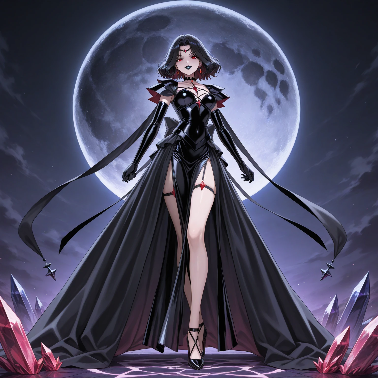 masterpiece, best quality, vampire family, full figure skinny mom whit old daughter, cinematic, moonlight night, best quality, full body shot, an elegant tall slender girl, 8k, perfect and deep shadows, detailed eyes, full body shot, high quality picture, high detailed background, HD shadows, (red glowing eyes:1.2), an evil grin, fangs are visible, pale skin, neodark, christinaricci-ti, chri5tinaricci9899, glowing eyes