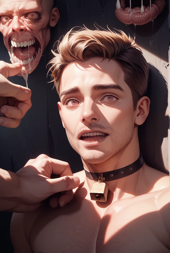 8k wallpaper, best quality, masterpiece, a boy, male, gay, in public, collar with chains, nude, (cry out loud:1.2), (screaming in pain:1.2), black short hair, torture ,a bullwhip, despair, humiliated, wet, raped, punishment, 11years old, erection, dildo
