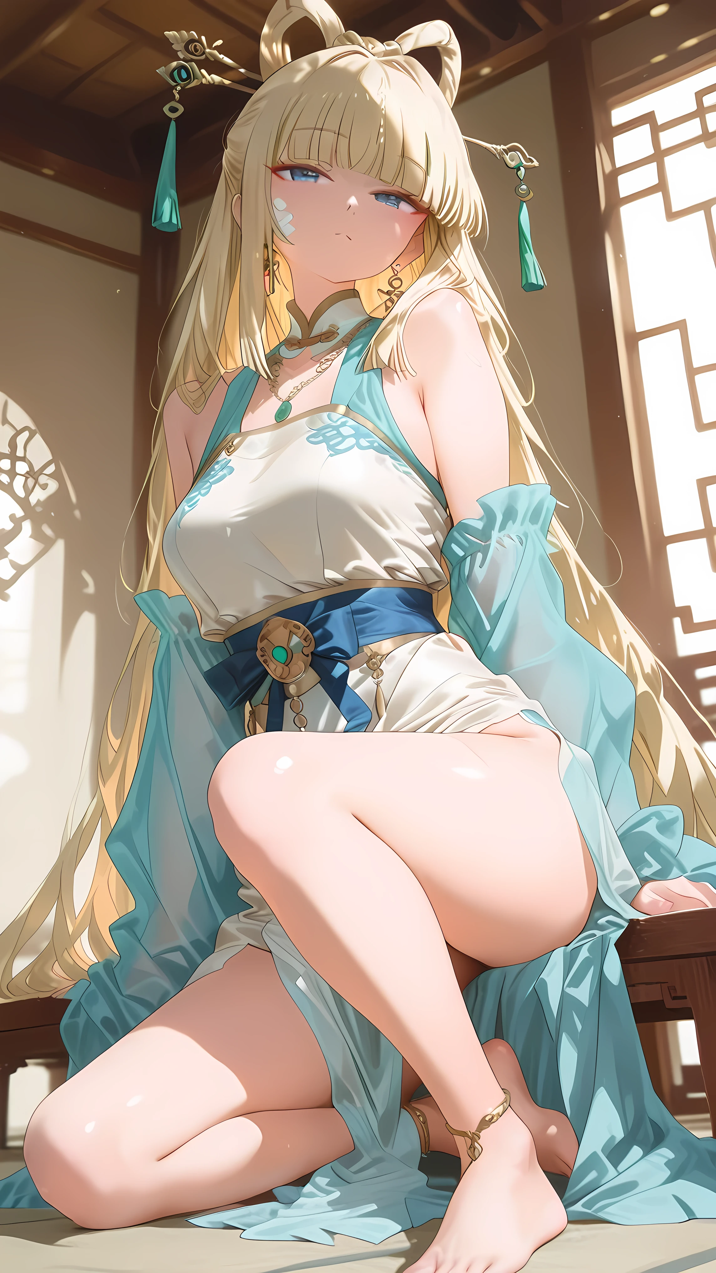 Best quality,Masterpiece,illustration,an extremely deciple and beautiful,Extremely detailed,CG,Unity,8K wallpaper,Amazing,finedetail,Master,Best quality,offcial art,Extremely detailed Cg Unity 8K wallpaper,absurderes,Incredibly Ridiculous res,hugefilesize, ultra - detailed, A high resolution, The is very detailed, Nice detailed girl, very detailed eyes and faces, Beautiful detailed eyes, light in face,(Hanfu:1.1),1girll, full bodyesbian, Full body photo, wie z_swarm,On your stomach,glute,plaques,getting beat up