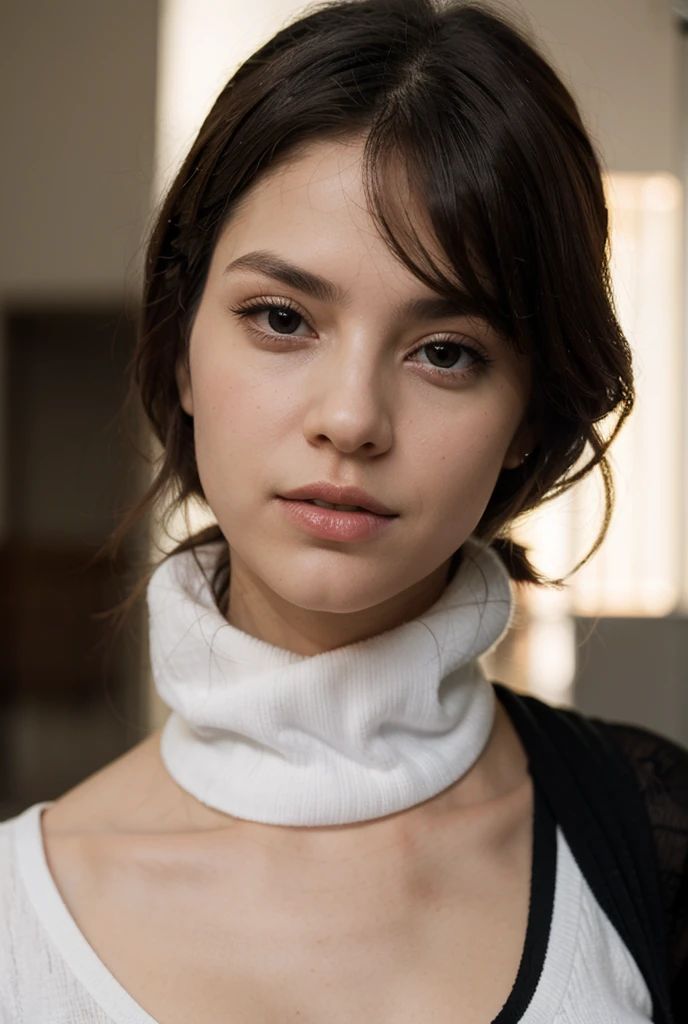 ((best quality)), ((head of'artwork)), (detailed), 1fille, pull à épaules dénudées,