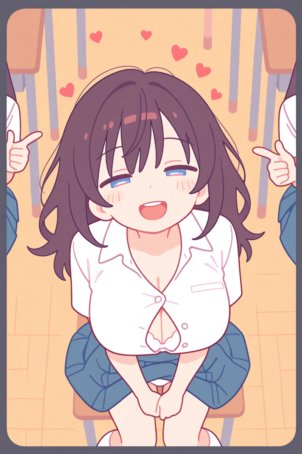A girl with black bob hair is crying and yelling in disgust、clear、Completely naked、Completely nakedのの中年男に陰茎を膣に挿入される瞬間、whole body、classroom、Shyness、resistance、fear