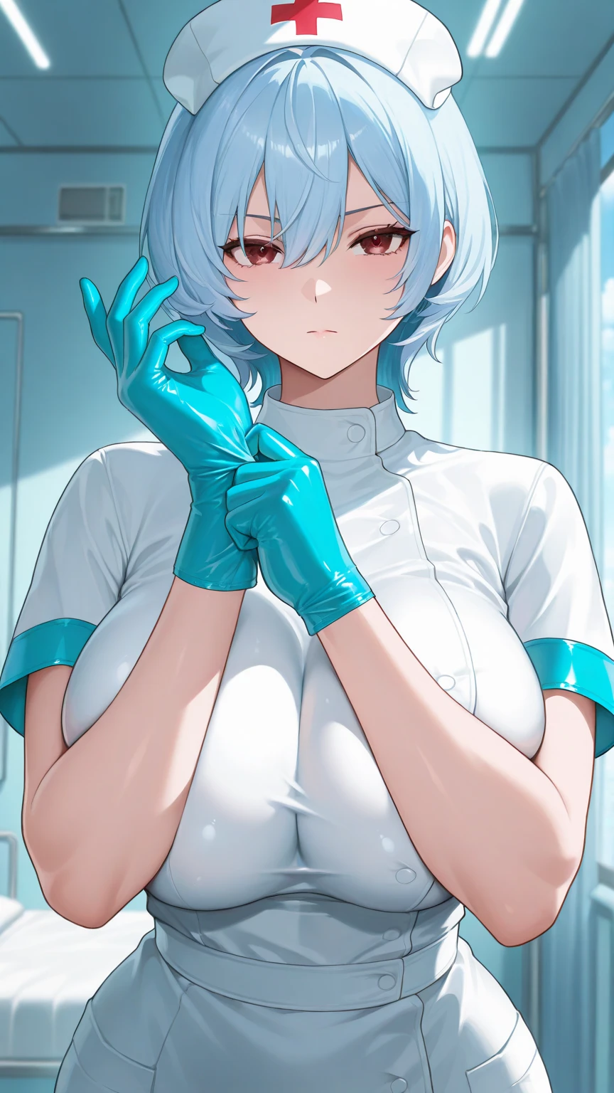 (futanari:1.5), handjob, One Girl,(Bukkake), Ayanami Rei, alone, Ahegao, Red eyes, Plug Suit, short hair, Blue Hair, chest, Bodysuits, whole body, White Background, white Bodysuits, Simple Background, Interface Headset, bangs, Mouth closed, Hair between the eyes, 大きなchest, medium quality, slow, (Browsing Caution:1.4)