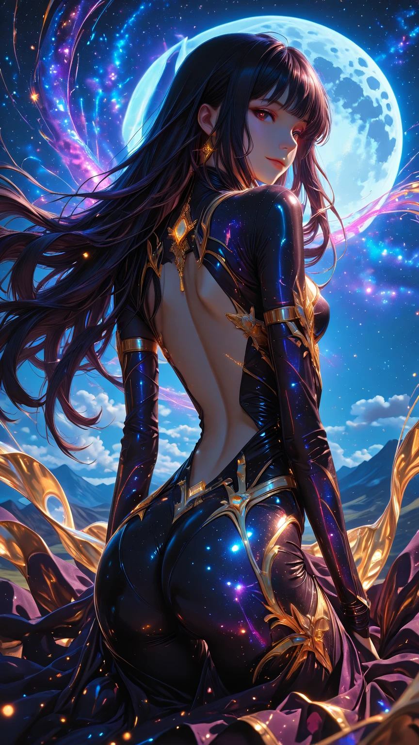 1 girl, detailer: 1.4, canvas of stars, skin with the color of dark nebulae, dark nebulae, lying on a galaxy, lying on the dark bright liquid galaxy, stars, many stars, huge breasts, long hair with the color of nebulae and stars in hair, tall, good anatomy, beautiful details, cute, sparks, liquid nebulae, perfect body, perfect figure, beautiful body, lightly covered with a canvas from liquid dark nebulae, liquid on body, skin tight, beautiful details, (((tmasterpiece),(Very detailed CG unity 8K wallpaper),best qualtiy,cinmatic lighting,detailed back ground,beatiful detailed eyes,,(Very fine and beautiful),(Beautiful and detailed eye description),ultra - detailed,tmasterpiece,)), corset