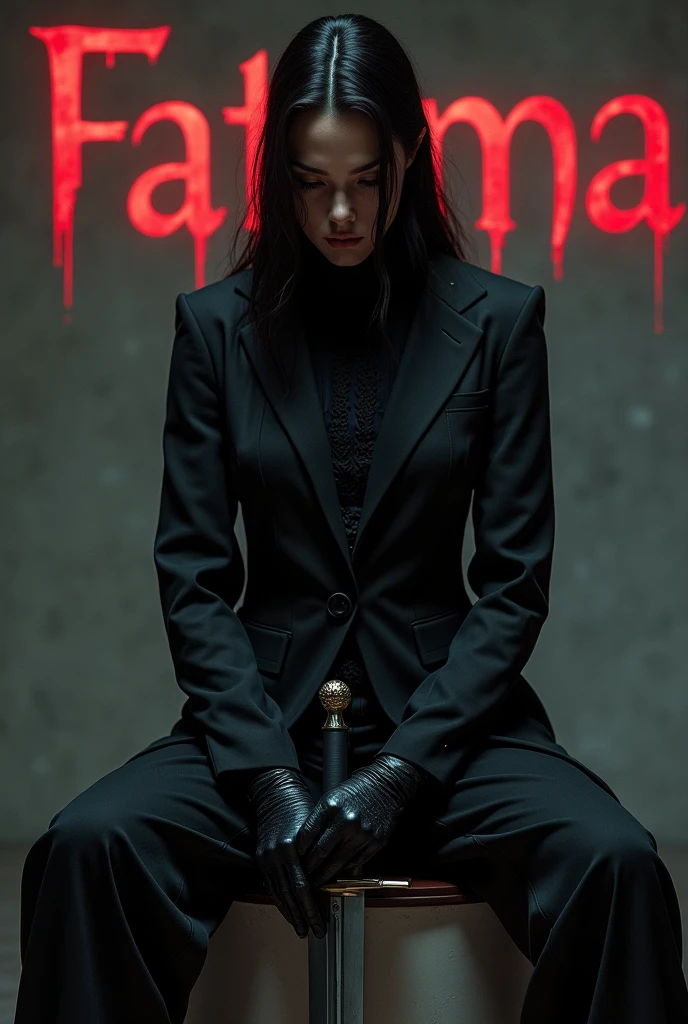 devil sitting on a king chair