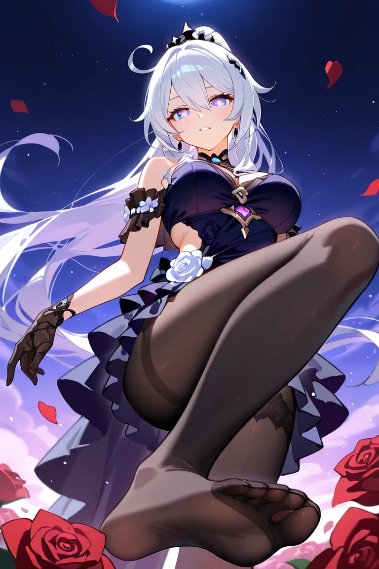 (MASTERPIECE)、(Top quality anime illustrations)、(ultra definition)、one girl、solo、Beautiful girl with silver hair、Anime Loli、Cat eared loli、See-through costumes、Devil Girl、Sleeveless、a smiling look、Cleavage emphasis、Lower milk emphasis、thights、Tarot card style、demons