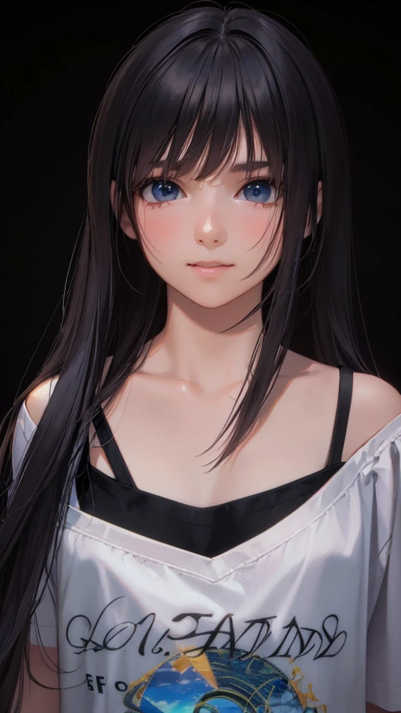 best quality, masterpiece,Black hair, blue eyes, looking up, upper body
