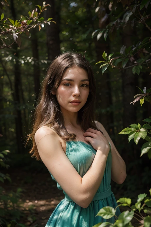 candid photo of a woman <lora:HelgaGrey_SD15_v1.2:1> Realistic portrait Photo of a HelgaGrey with long hair style, Beautiful, Detailed face, Perfect eyes, (highly detailed skin:1.1), (wearing a ralph laurent Minidress:1.3), , best quality, paparazzi style, Professional Photography, Photorealistic, midnight hour, forest canopy, blurred background, RAW, analog style, sharp focus, 8k, ultra high resolution, DSLR, high quality, Fujifilm XT3, film grain, award winning, masterpiece