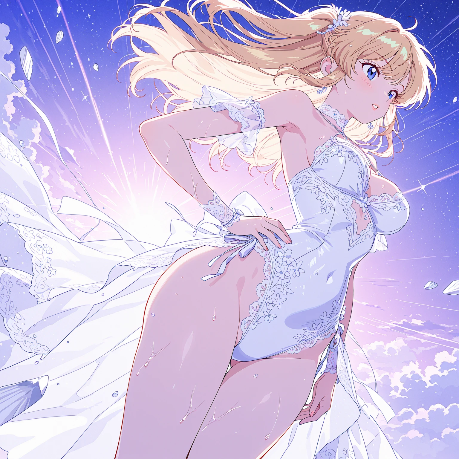 素敵なa couple, kiss、a couple、Lovers、Romance、a coupleポーズ, Engaging pose, kissing together cutely, passionate pose, 素敵なa couple, Full body painting、1 male,((blonde  hair, Gold Eyes、Tall、190cm、manly、handsome man、Beautiful shape、Best style、Beautiful prince,Strong body、Sexy costumes、tall、wet gown、Open chest))、1 female((Pink hair,stright long hair、Pink eyes、cute large eyes,優しいa smile、髪にflorals、小柄、huge tit))、Best style、Perfect style、rise、Overflowing、Sheer lace underwear、teats、teatsが透ける、大きいteats、pink areolae、clitoris、Inter-strands)、hug、Grabbing the waist、araffe woman in a white lingerie posing for a picture, lingeries beauty, wearing sexy lingerie, , translucent  dress, Translucent body, iridescent shiny sheer lingerie, sexy dress, wavy lingeries, smooth translucent white skin, lingerie, beautiful sexy woman, Sexy style、Transparent Dress, Open V chest clothes, young graceful、florals、floralsに囲まれて、Closely attached、a smile、A slight smil、Gentle eyes、Rosaの湖、roses、Rosa、Rosaが浮かぶ水、blue-sky、Luxurious, beautiful exquisitely gorgeous、The fountain、splash water、shine、kirakira、Luminous water、Crystal clear water、水に浮かぶ色とりどりのflorals、floralsに囲まれて、floralsびら、Full body painting、1 male、1 female