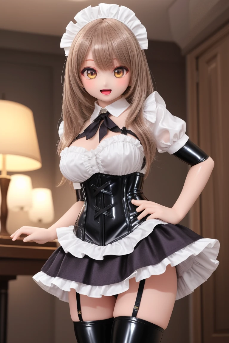A girl with curly, dark blonde hair and an oval face. She has round, doe eyes with brown color and manga-style eyelashes. She is wearing gyaru makeup and animal print clothes, which reflect her gyaru clothing style. Her outfit consists of black and pink colors, with a corset and skirt adorned with bows. She has long, pink nails and wears earrings with pom poms. The girl poses cutely, radiating a sense of charm and innocence.
The image should be of the best quality, with a resolution of 4k or higher. It should be ultra-detailed and have a photorealistic effect with a strength of 1.37. The lighting should be vibrant and evoke a studio-like atmosphere. The colors should be vivid and the image should have a bokeh effect in the background. The overall style of the image should be in line with portraits and anime. The colors should be vibrant and colorful, with a soft, warm light illuminating the scene.