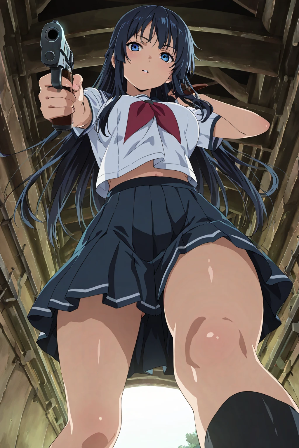 UHD, retina, masterpiece, ccurate, anatomically correct, textured skin, super detail, high details, high quality, award winning, best quality, highres, 1080P, HD, , (ayase aragaki:1.5),Sleeveless dress,Skirt Lift:1.3,Erotic Pussy Line:1.3,Squatting down, opening the vagina and sucking the semen out of it,topless:1.3,(((Penis insertion into vagina from below:1.2))),Licking the penis:1.8,